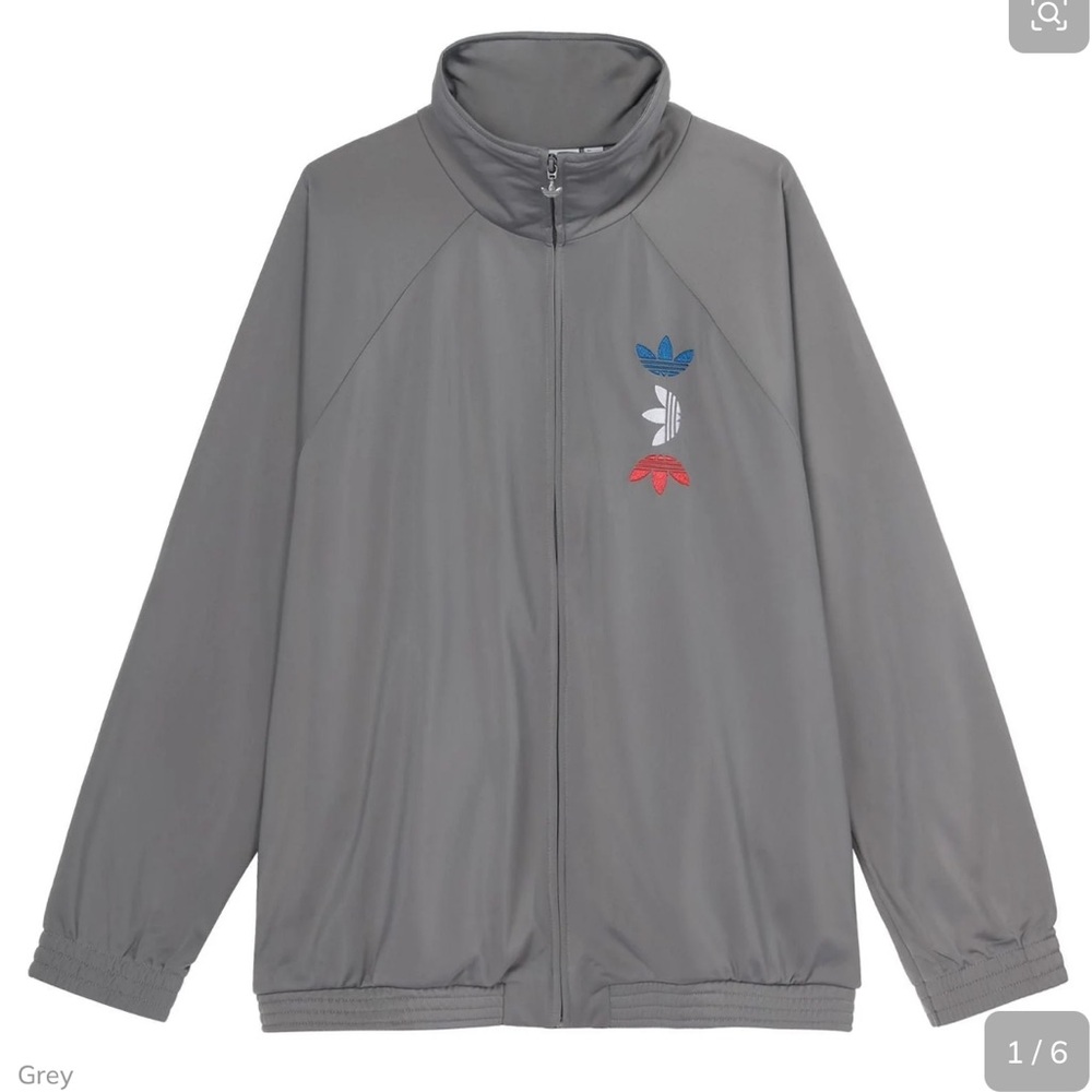 Adidas Oroginals Men's Gray Track Jacket with Logo Accents Small NWOT